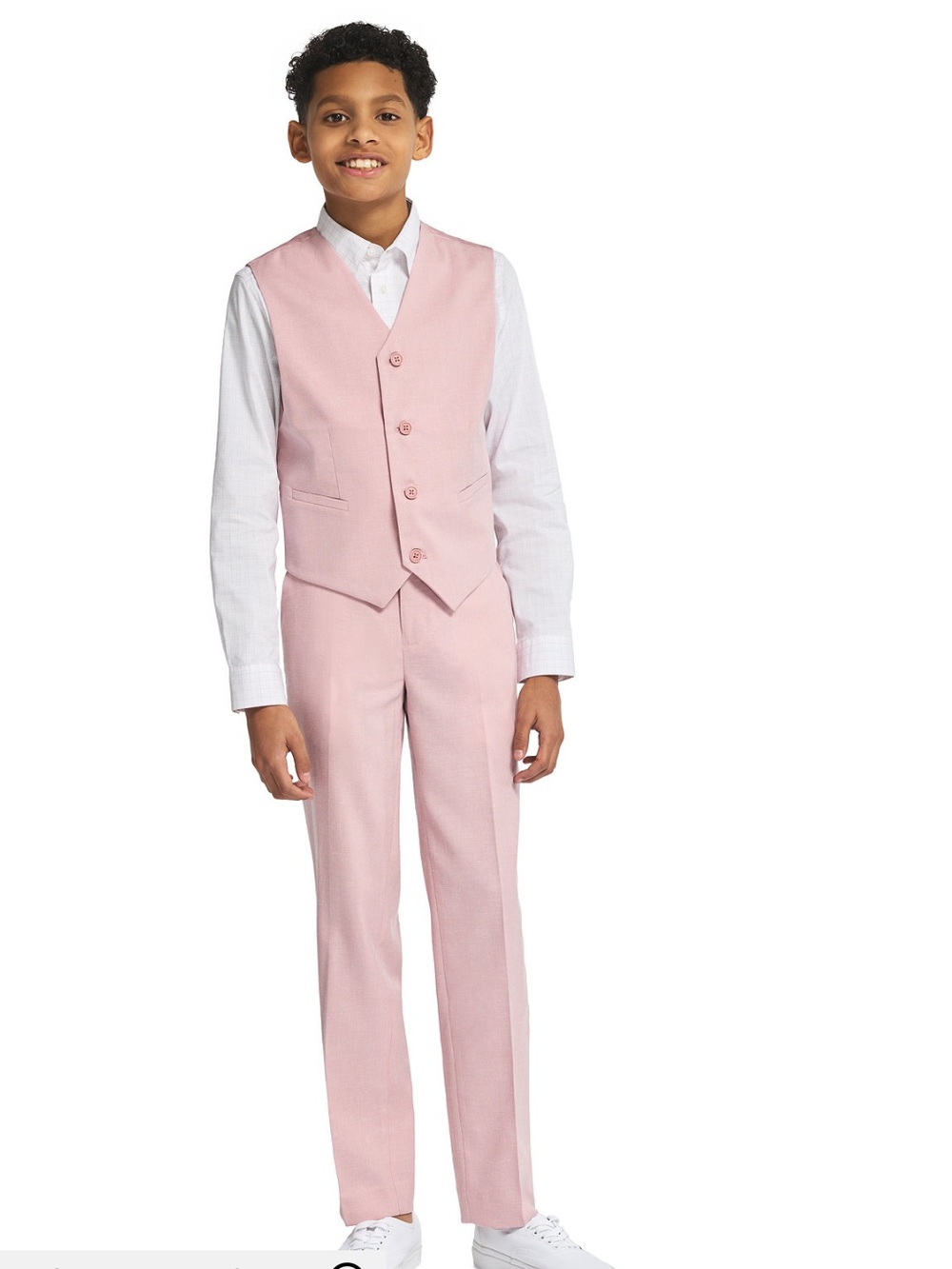 NWT//Calvin Klein Boys Med. Pink Dress Vest & Stretch Pants Set/Sz 8